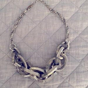 BCBG Silver Braided Chain Necklace